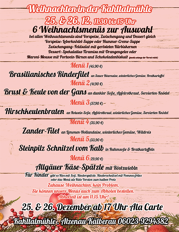 Weihnachtsmenüs